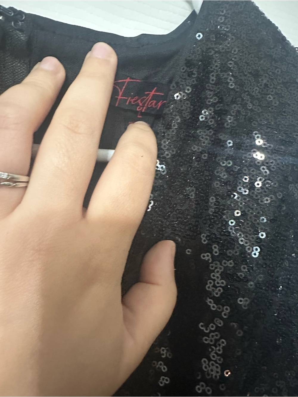 Black Sequin Long-Sleeve Wrap-Front Dress - Picture 3 of 3